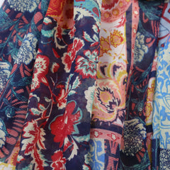 Boho Floral Print Scarf Vintage Tassel Shawl Windproof Head Wrap