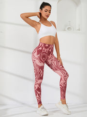 Pink High Waist Butt Lifting Tight Pants Sports Fitness Yoga Running Trousers
