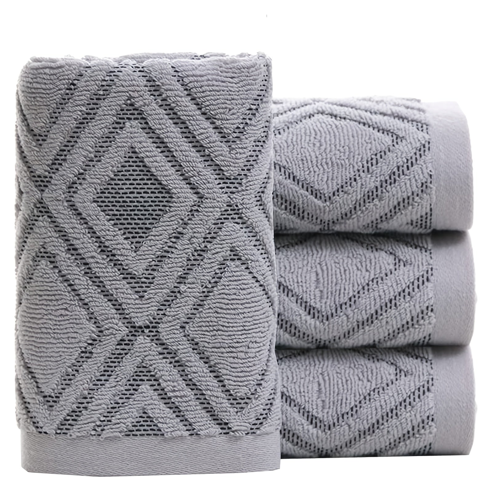 2pcs Rhombus Hand Towels Set Soft Absorbent Decorative Cotton