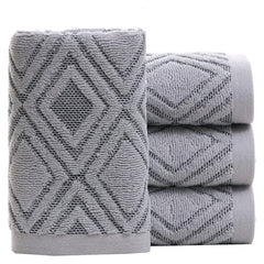 2pcs Rhombus Hand Towels Set Soft Absorbent Decorative Cotton