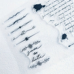 English Words Text Clear Stamp Banner Dot Pattern Clear Seal Stamps