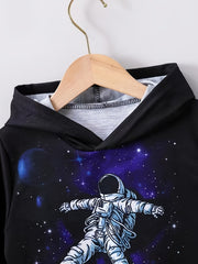 Baby Boys Astronaut Print Hoodie Sweatshirt Kids Clothes