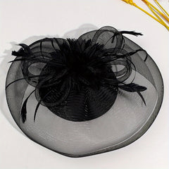Vintage Fascinator Hats Feather Flowers Hair Clip Hat For Women Tea Party Bridal