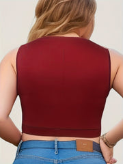 Sports Bra Women's Plus Solid Cut Out Round Neck Fitness Bra