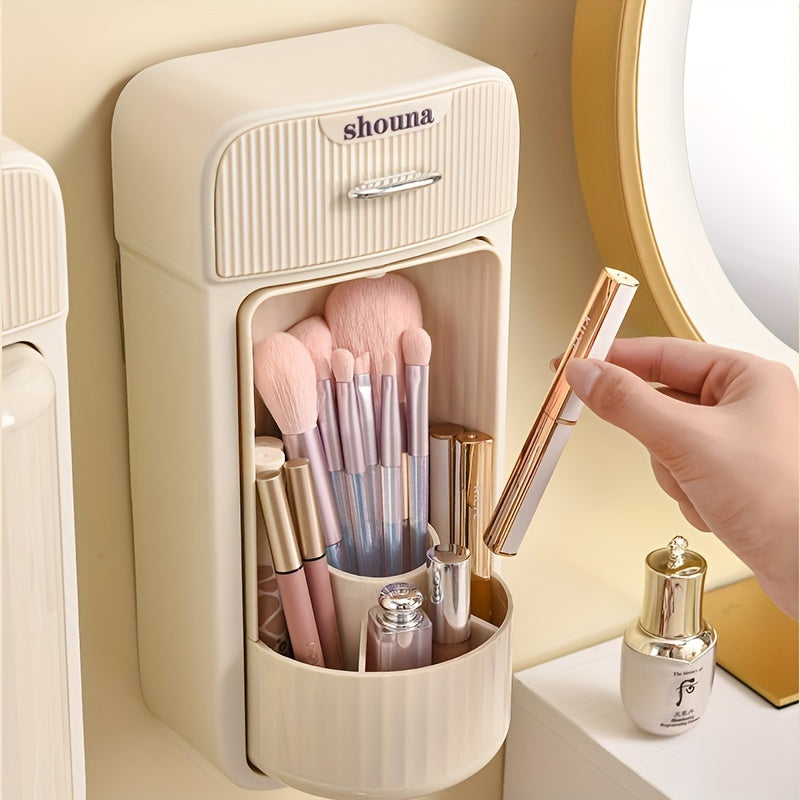 Rotatable Wall Mounted Storage Box Waterproof Cosmetic Skincare Organizers