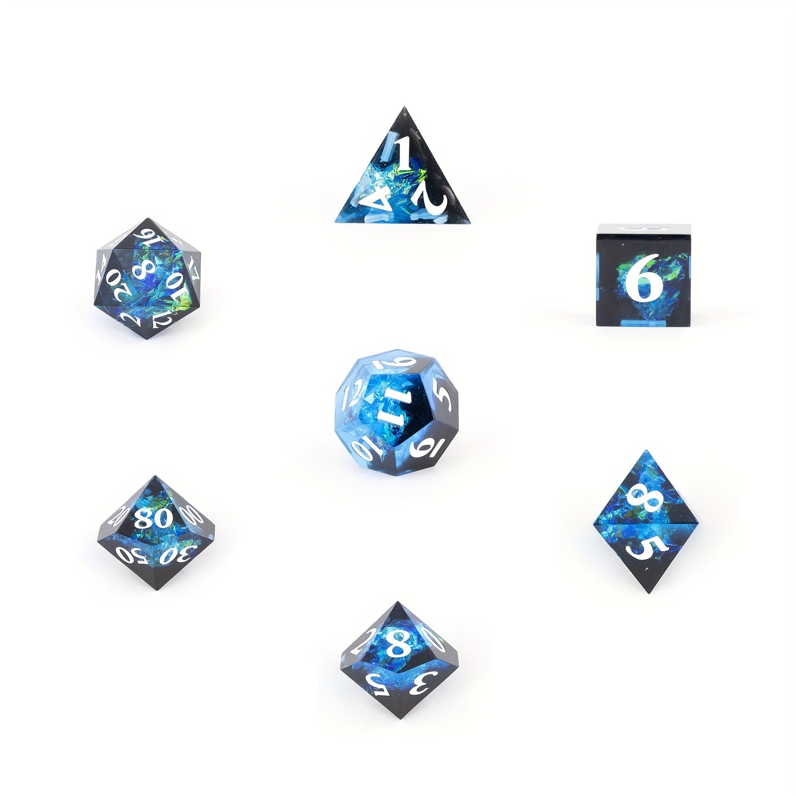7pcs Resin Polyhedral Dice Set For RPGs & Board Games