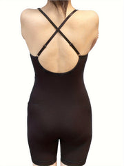 Yoga Romper Criss Cross Back Sleeveless Jumpsuit Activewear