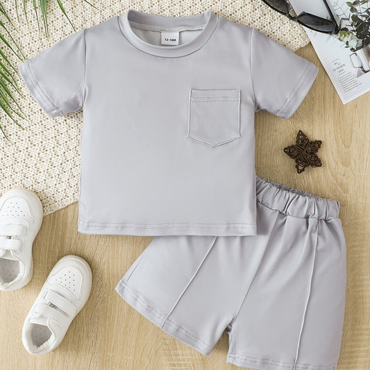 2pcs Baby Boys Casual T shirt & Shorts Set For Summer