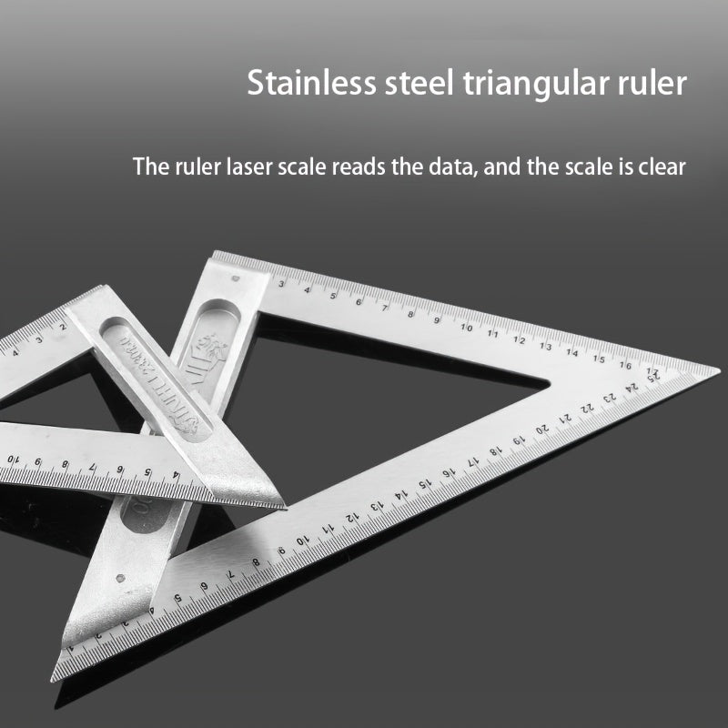 Stainless Steel Angle Ruler & Straight Edge Triangular Ruler