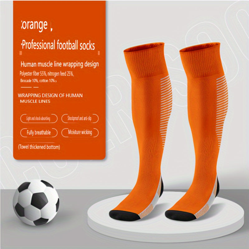 Men's Knee High Football Socks Thick Padded Anti Slip Soccer Socks
