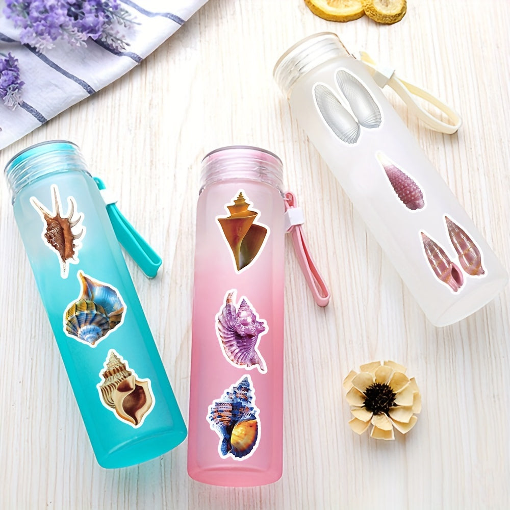 50pcs Sea Shell Conch Stickers For Waterproof Vinyl Stickers