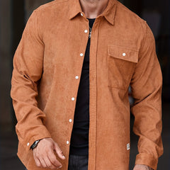 Men's Casual Long Sleeve Button Up Shirt With Pocket