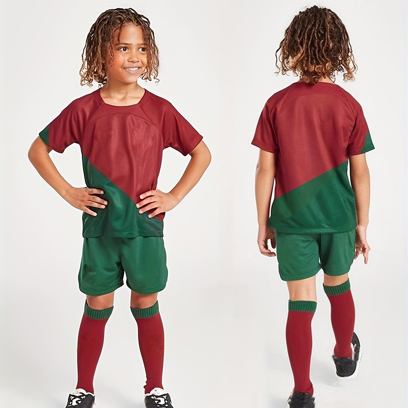 Boys' Quick Dry Football Kit Moisture Wicking Jersey & Stretch Shorts