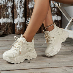 Platform Chunky Sneakers Height Increased Lace Up Casual Dad Shoes