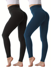 2Pcs High Waist Stretchy Cropped Leggings Women's Activewear