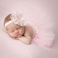 Cute Baby Girl Tutu Skirt & Hairband Set for Photoshoots