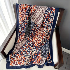 Chinese Style Scarf Leaves Pattern Long Breathable Shawl Wraps