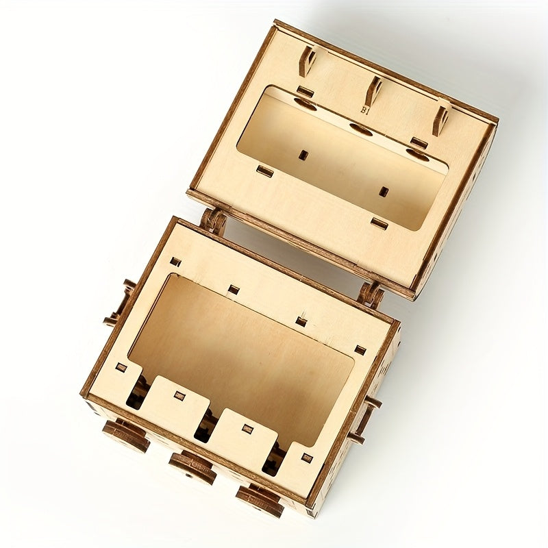 Wooden 3D Puzzle Model DIY Craft Password Box Hand Eye Coordination Adult