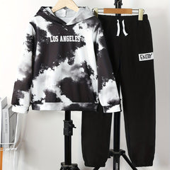 Boys 2pcs Tie Dye Sweatshirt Hoodie & Sweatpants Set