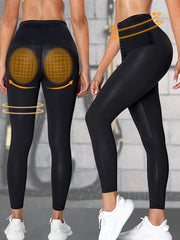 Women High Waist Compression Tights Sauna Leggings With Hooks