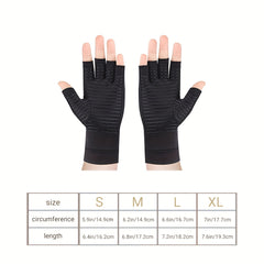 Copper Compression Half Finger Gloves for Joint Support
