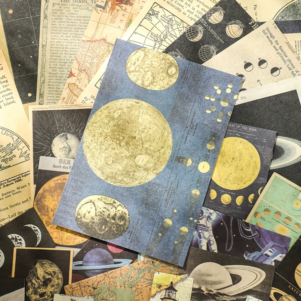 220 Sheets Universe Series Scrapbook Supplies Vintage Scrapbook Paper Stickers
