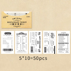 50 Pcs Bill Material Paper for DIY Scrapbooking Diary & Album Crafts