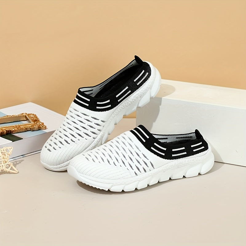 Women's Mesh Mule Sneakers Slip On Outdoor Shoes Soft Sole