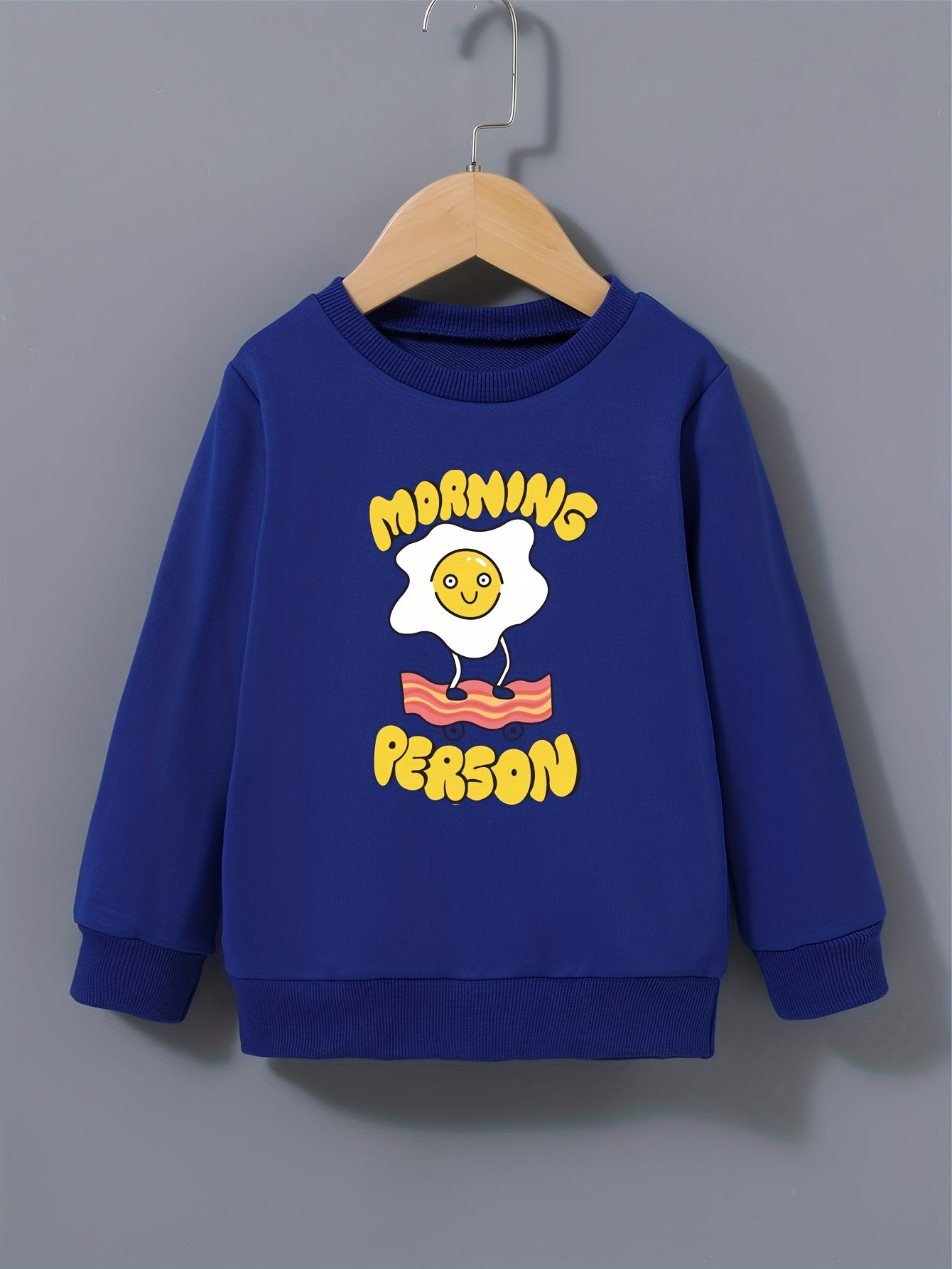 Fun Fried Eggs Graphic Girls Sweatshirt Casual Comfort Fit Kids Tops Pullover