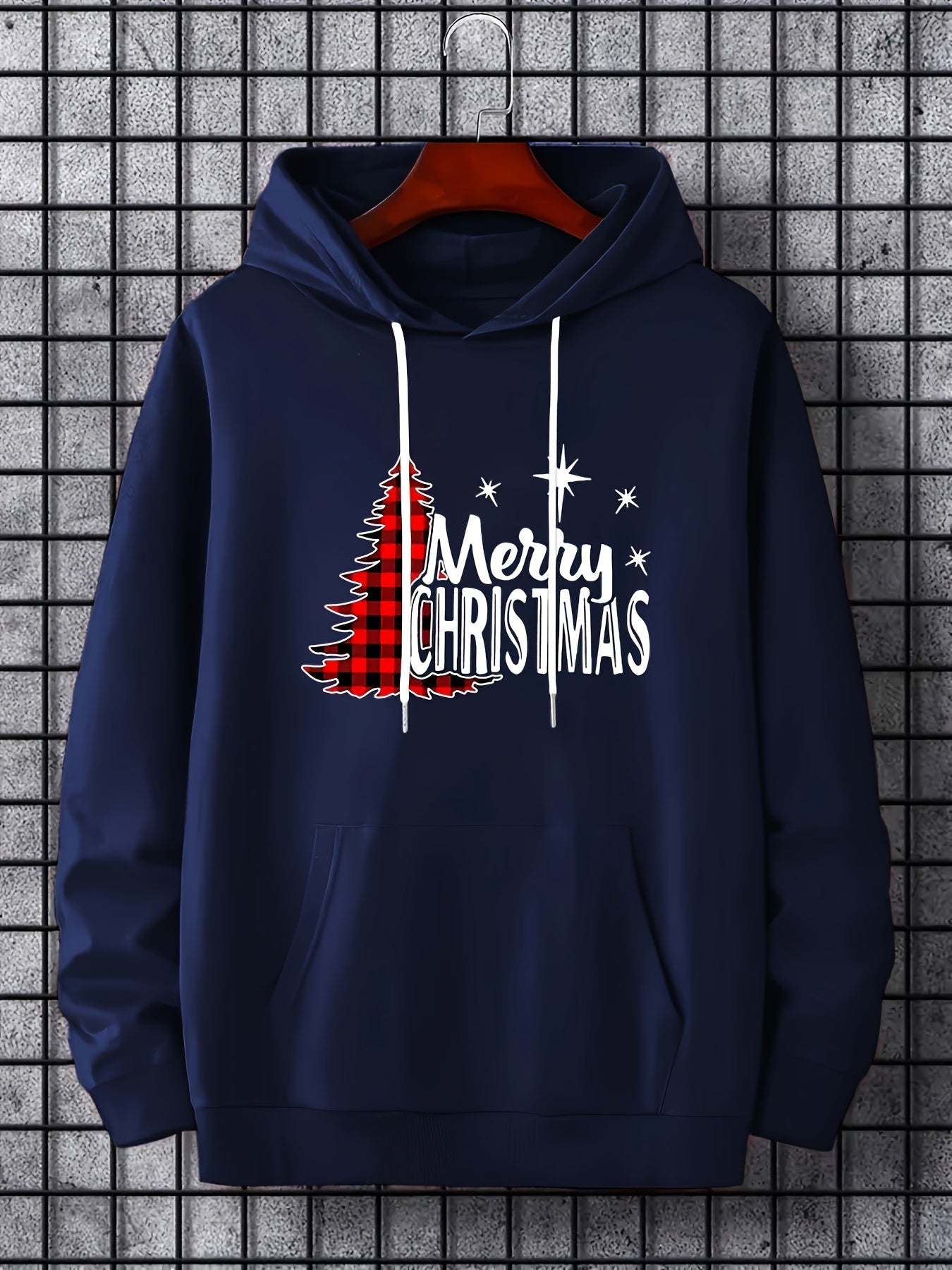 Christmas Print Hoodie Men Graphic Hooded Pullover Autumn Winter