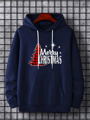 Christmas Print Hoodie Men Graphic Hooded Pullover Autumn Winter
