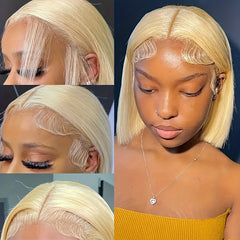 10A Brazilian Blonde Bob Wig 13x4 Lace Front Human Hair