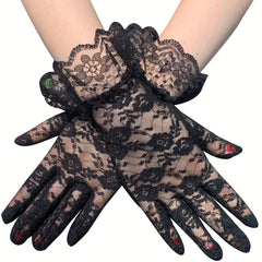 Lace Gloves Short Full Finger Gloves Wedding Evening