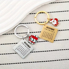 Santa Claus Christmas Calendar Key Chain Bag Purse Car Key Pendant Gift