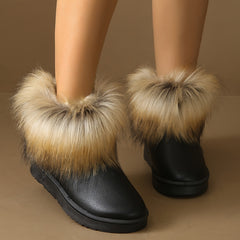 Women's Winter Thermal Furry Snow Boots Waterproof Non slip Ankle Boots