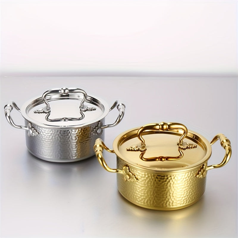 Mini Cooking Pot Stainless Steel With Lid Chafing Dish Round Stainless St