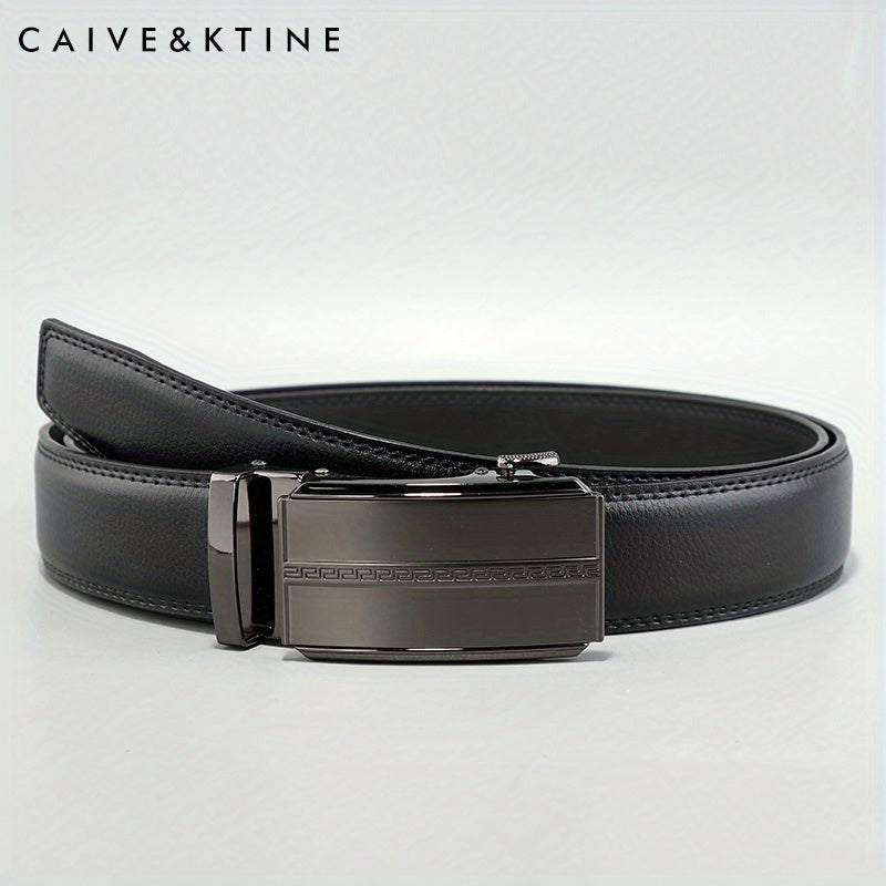 Caivektine Men's Cowhide Belt Business Casual Leather Belt