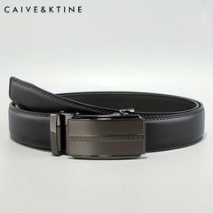 Caivektine Men's Cowhide Belt Business Casual Leather Belt
