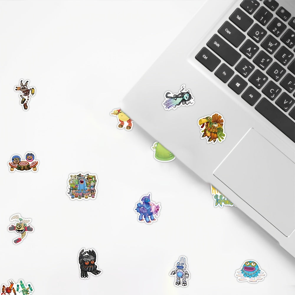 50pcs Monster Stickers For Kids Boys Girls Water Bottle Cartoon Waterproof Vinyl