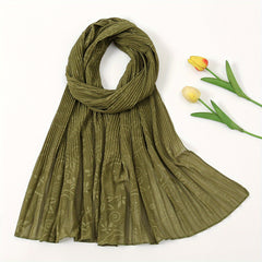 Paisley Embossed Chiffon Scarf Vintage Solid Shawl Casual Hijab