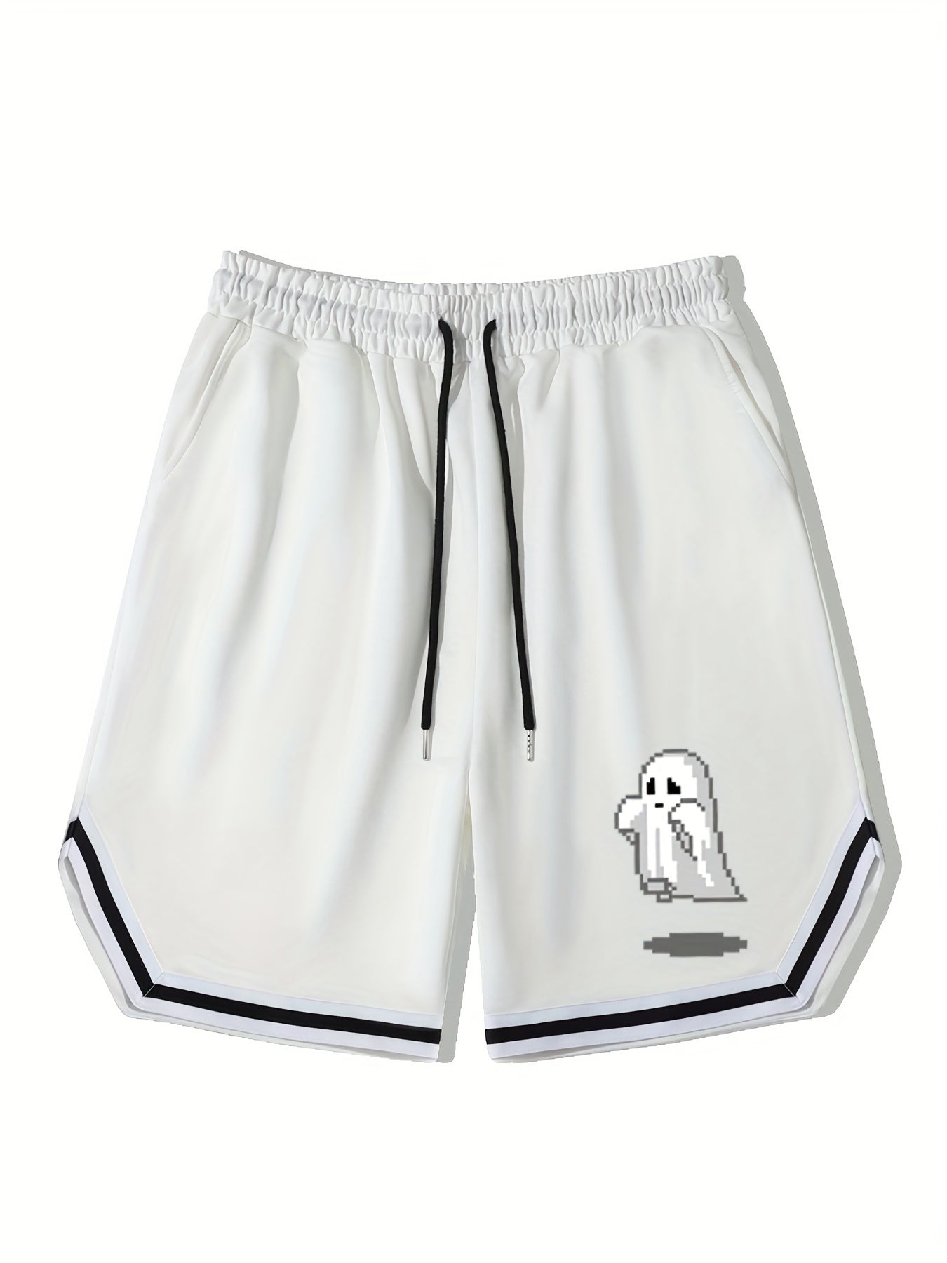 Men's Ghost Graphic Basketball Shorts Halloween Casual Drawstring Shorts