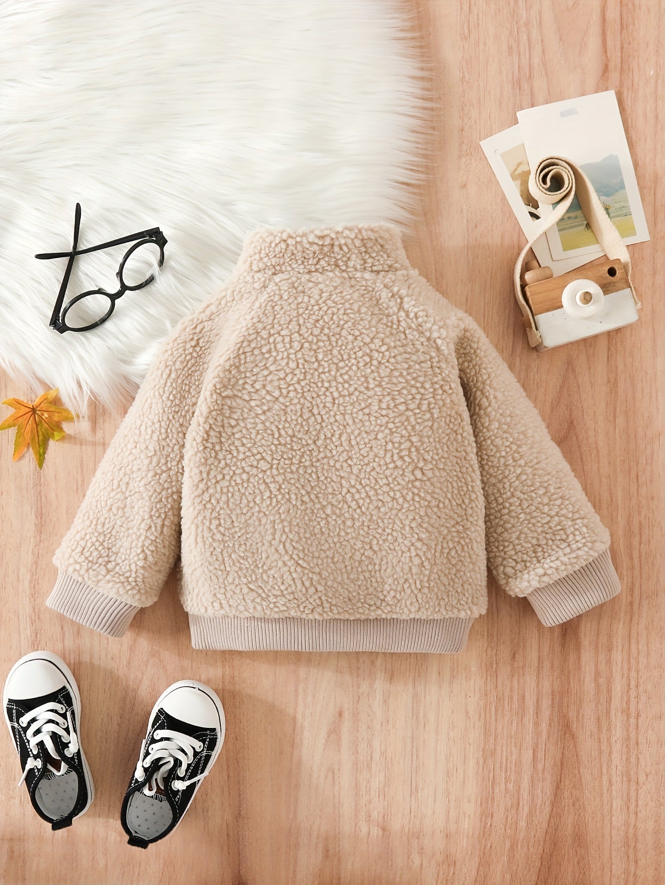 Toddler Baby Fleece Sweatshirt Coat Zipper Pocket