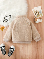 Toddler Baby Fleece Sweatshirt Coat Zipper Pocket
