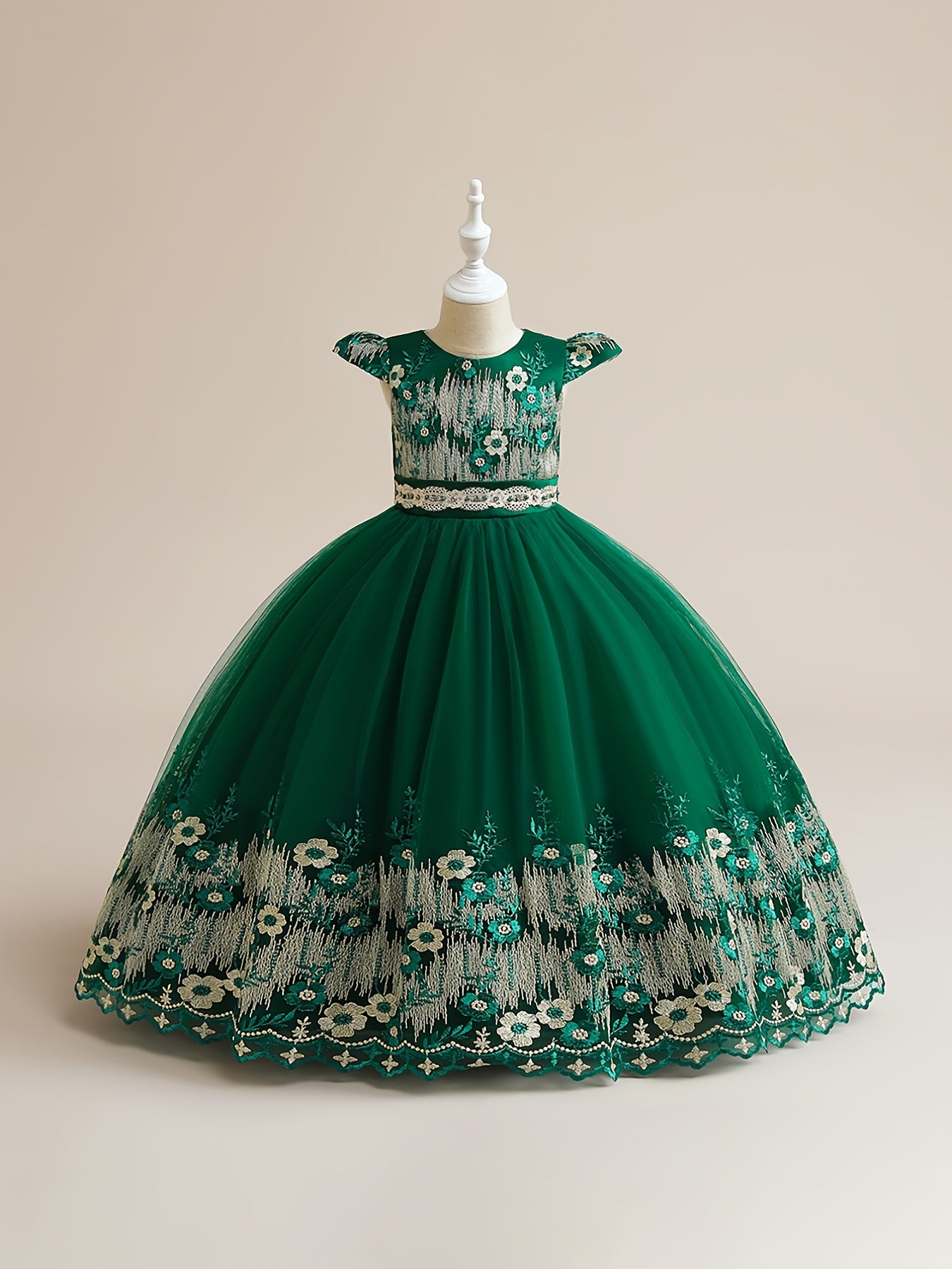 Girls Embroidered Fit and Flare Prom Dress for Party Show