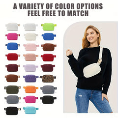 Plush Waist Bag for Outdoor Travel and Sports