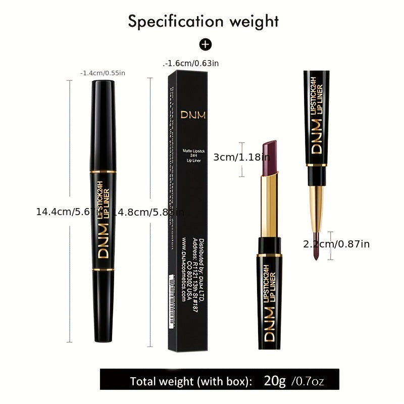 Dual-Ended Waterproof Lip Liner & Lipstick Duo