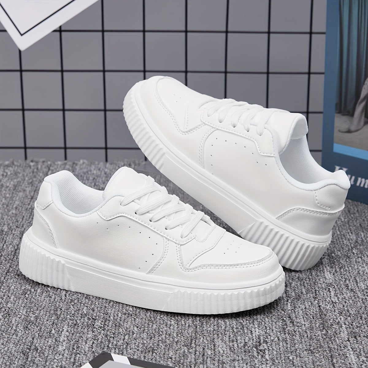 Women's Solid Sneakers Casual Lightweight Low Top Skate Shoes