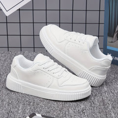 Women's Solid Sneakers Casual Lightweight Low Top Skate Shoes