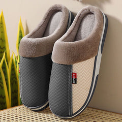 Men's Colorblock Cotton Non-slip Slippers Warm Cozy Slides