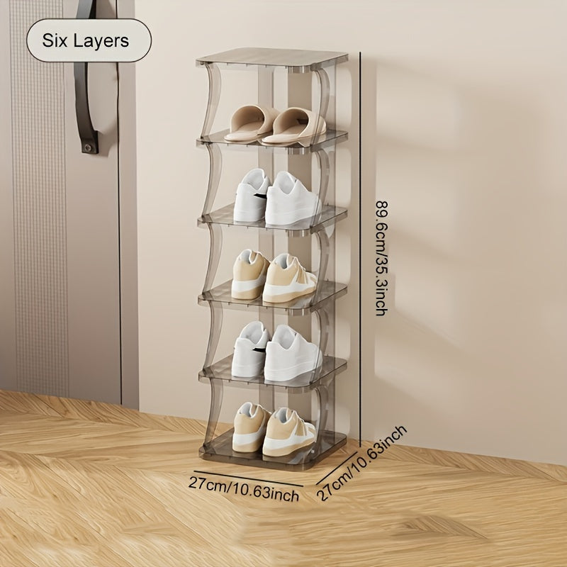 Folding Shoe Rack Stackable Shoe Storage Shelf Space Saving Organization